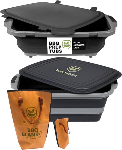 2 Pzas Tub Colapsable BBQ 16L y Manta BBQ Tyvek 21pulg