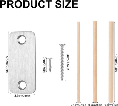 2 Pzas Placa Acero Inox Refuerzo Puerta con Tacos Madera