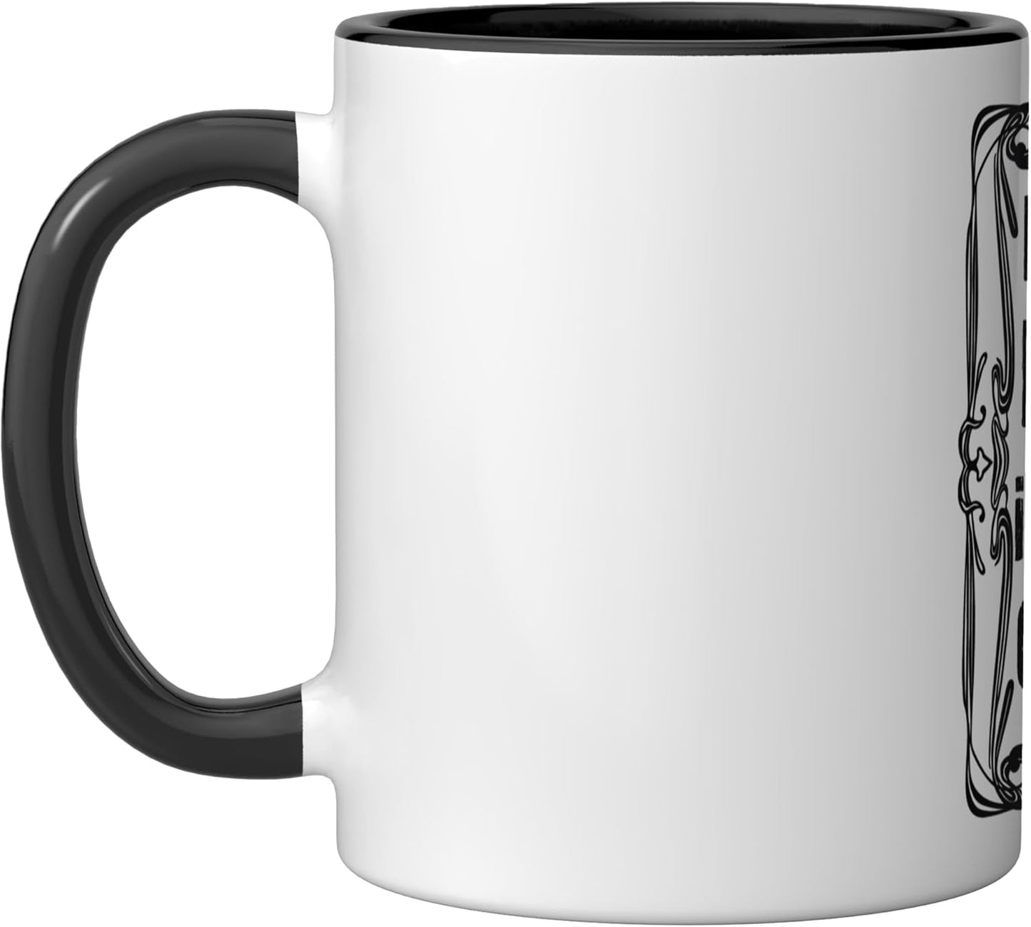Taza cerámica goth tatuaje mujer nerd negra/blanca