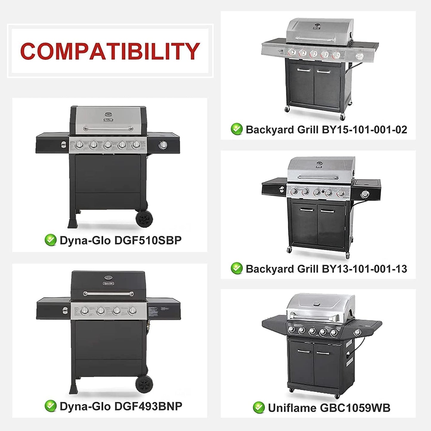 5 Pzas protectores térmicos para parrilla Dyna-Glo DGF510SBP