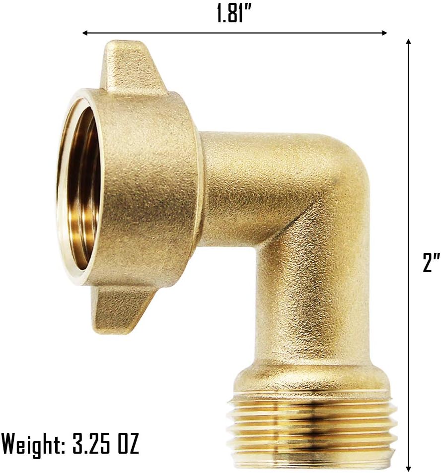 Conector codo manguera jardín 3/4pulg 2 pzas con juntas tóricas