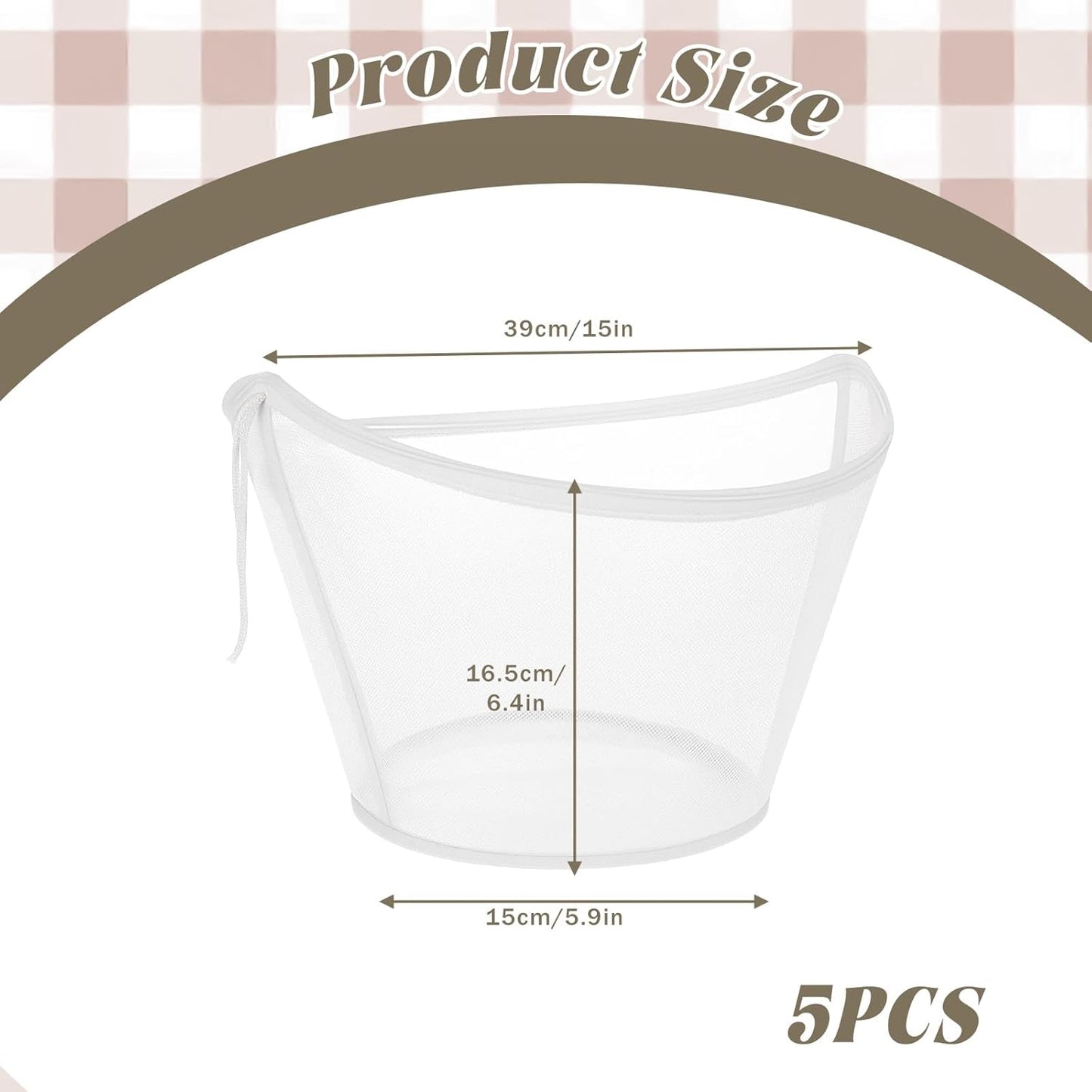 Bolsa de tela para colar queso en forma de cuenco, 5 unidades reutilizables para leche de nueces y jugos