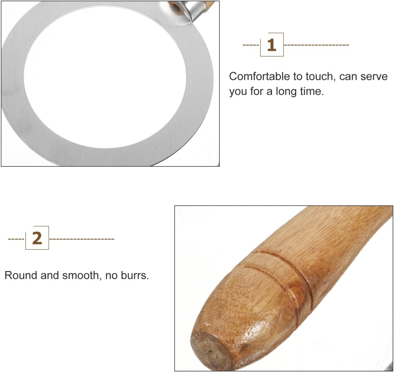 Juego de 2 anillos de acero inoxidable para hornear con mango de madera