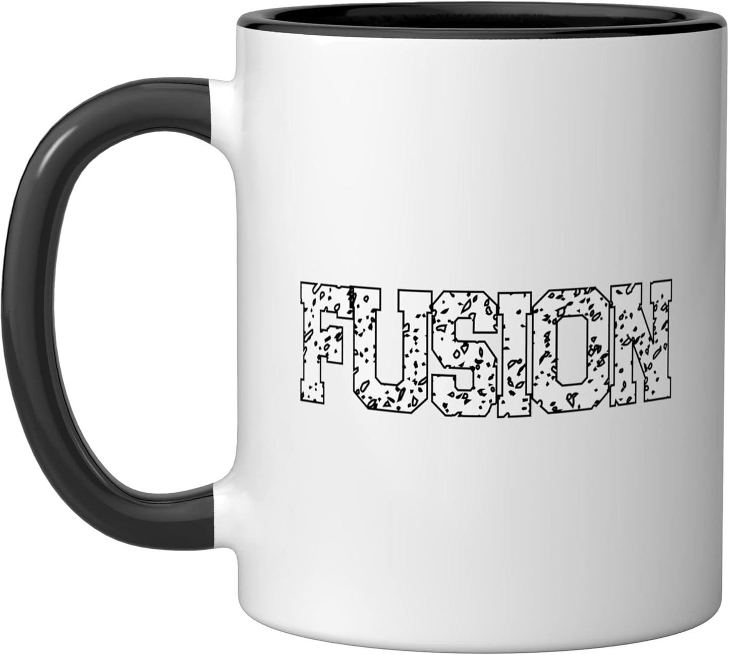 Taza cerámica Fusion negra/blanca