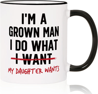 Taza divertida para papá con texto en inglés Soy un hombre adulto