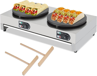 Máquina crepas eléctrica 16pulg doble 1500W control temp