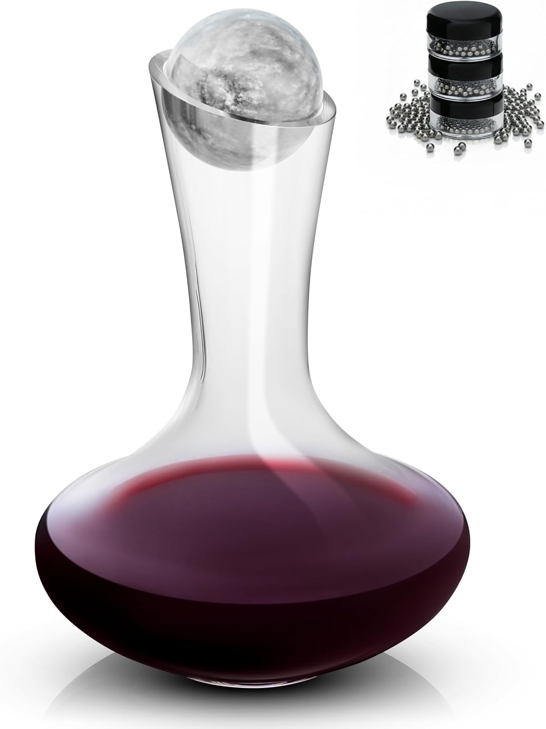 Decantador cristal tapón mármol vidrio soplado 25.4oz