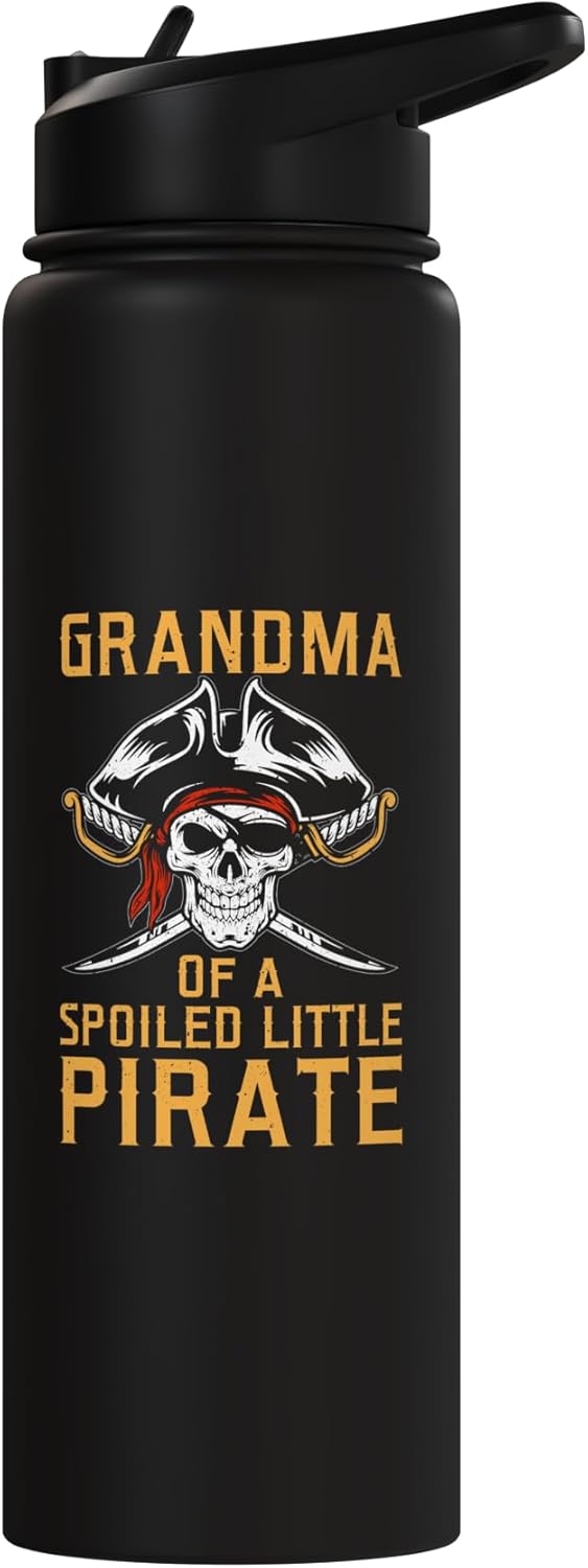 Botella de agua acero inoxidable aislada Pirate Grandma