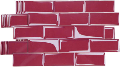 Azulejos autoadhesivos textura mable pared cocina baño borgoña
