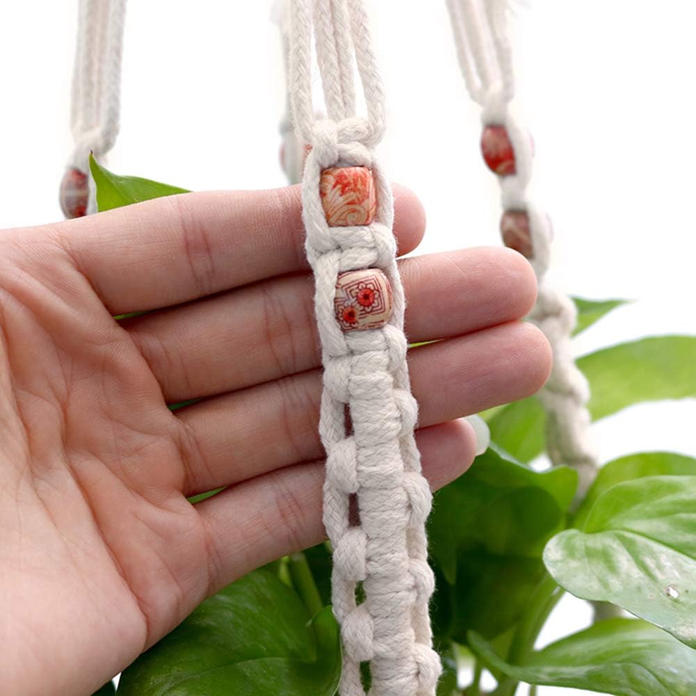 2 Pzas Perchas Macramé para Plantas Colgantes Cesta Decorativa