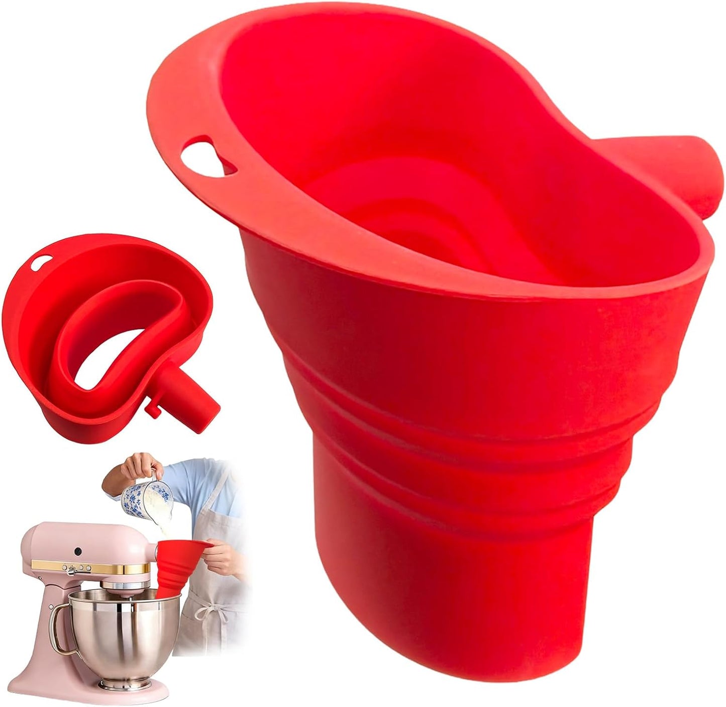 Embudo de harina de silicona para batidora de pie