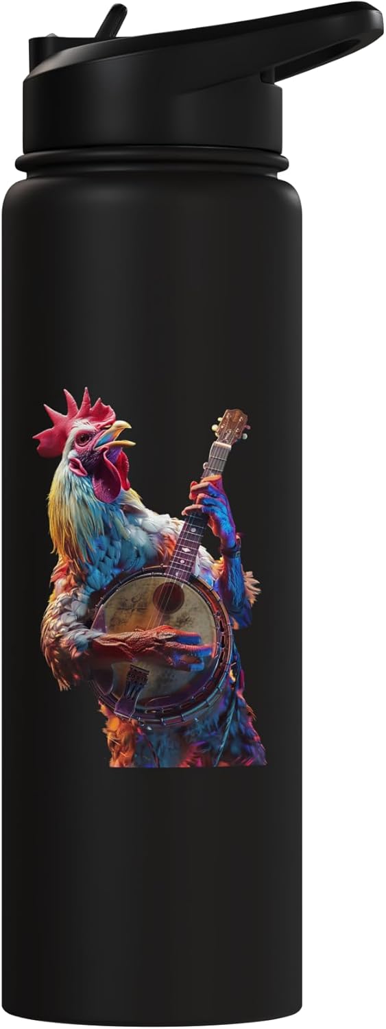 Botella de agua aislada de acero inoxidable Banjo Chicken