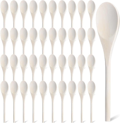 40 cucharas de madera para cocinar y manualidades