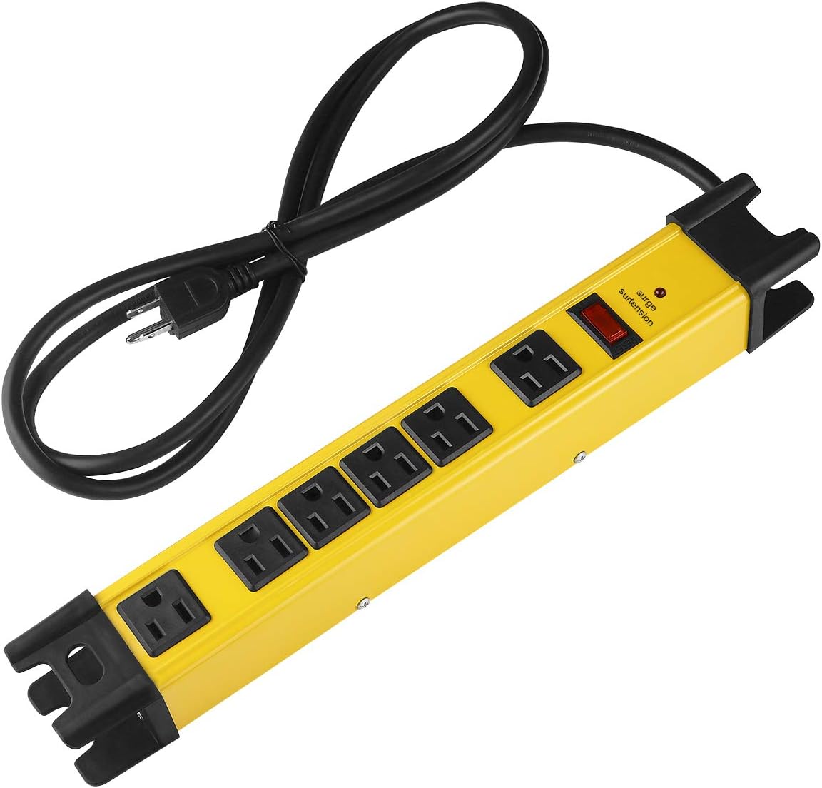Regleta sobretensiones 6 salidas 15A 1200J metal ETL 4ft amarilla