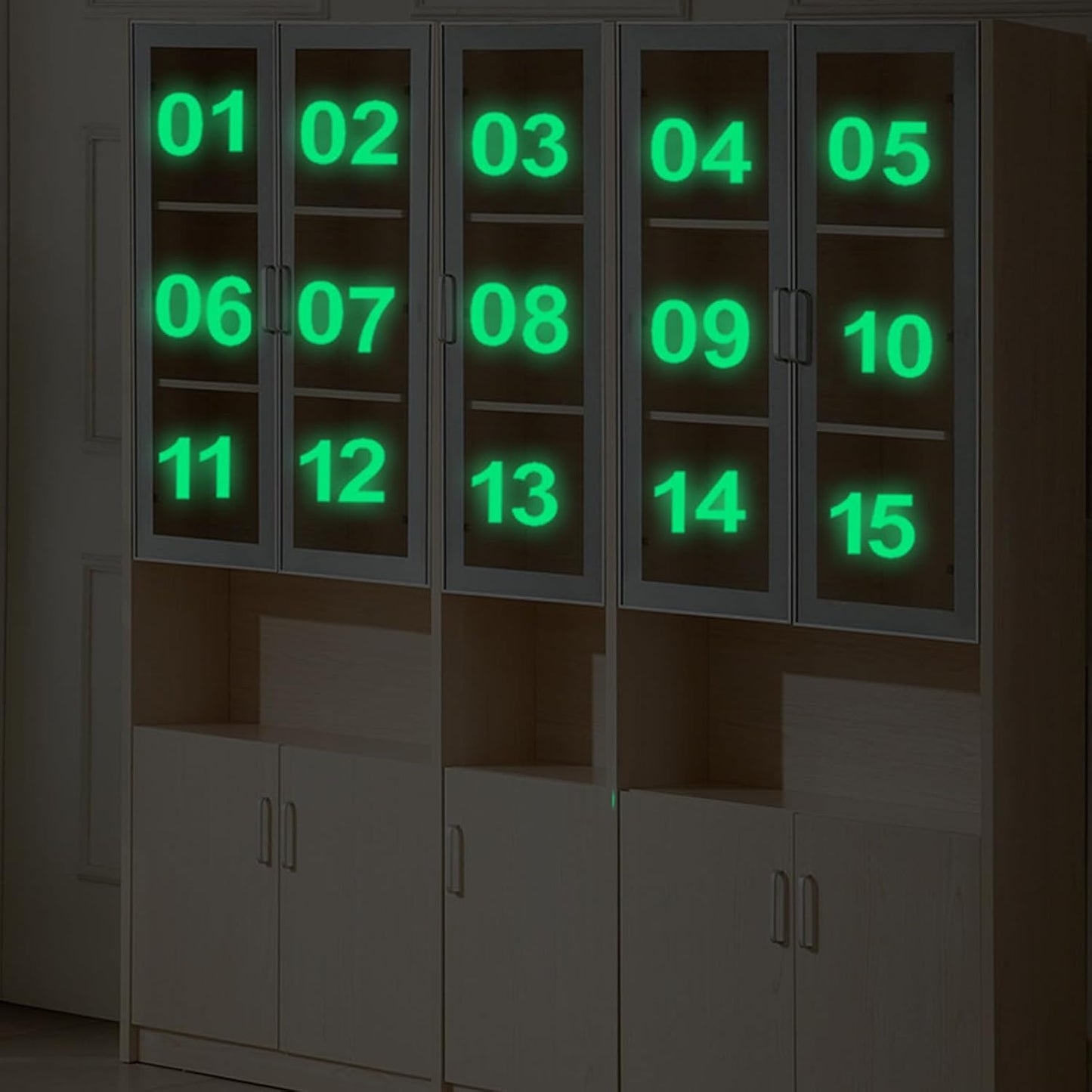 Números de casa impermeables brillan en oscuridad 2.4pulg