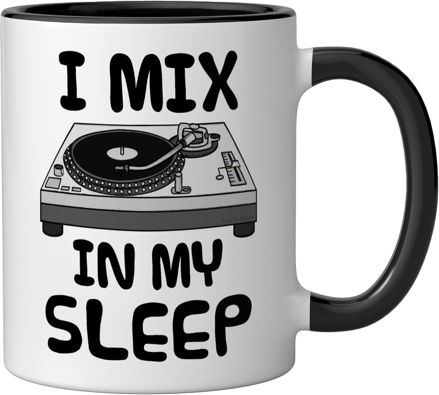 Taza cerámica para DJ productor de música negro/blanco