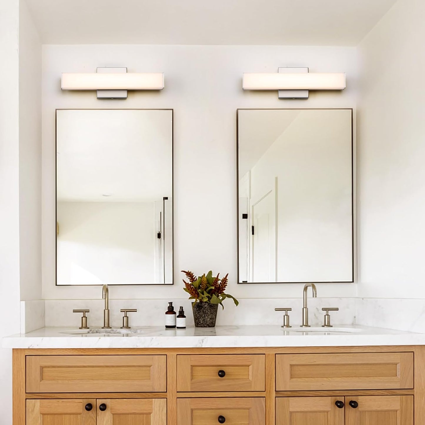 Luz de baño LED acero inox 15.7pulg ajustable 18W