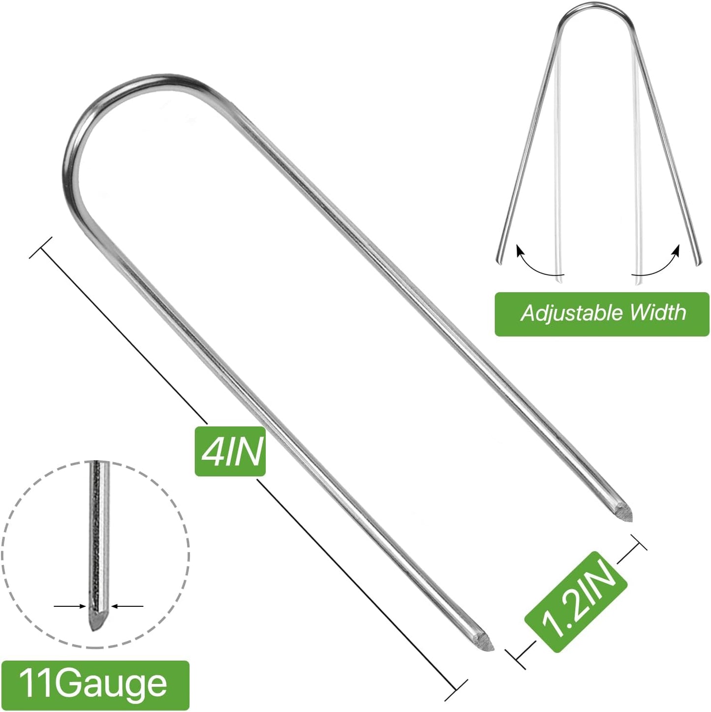 Set 40 estacas U 11x4pulg para riego y barreras malezas