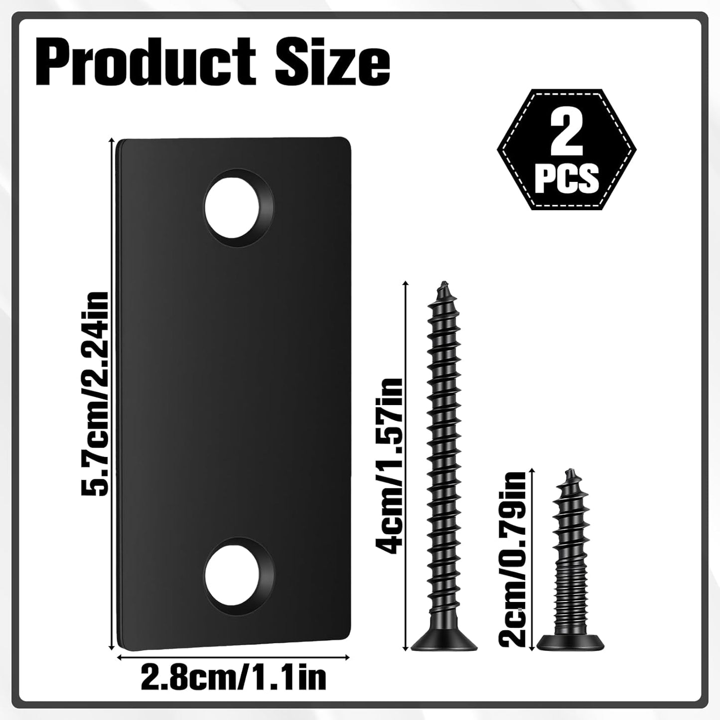 Set 2 Placas Llenado Puerta Acero Inox 1x2-1/4pulg