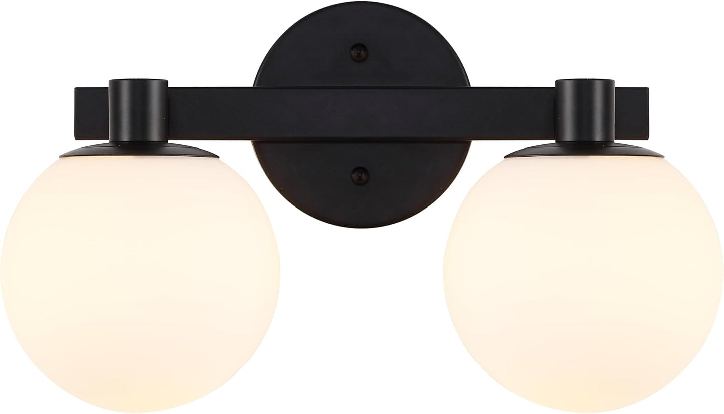 Aplique pared Art Deco 2 luces LED metal negro 15.25pulg