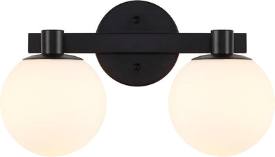 Aplique pared Art Deco 2 luces LED metal negro 15.25pulg