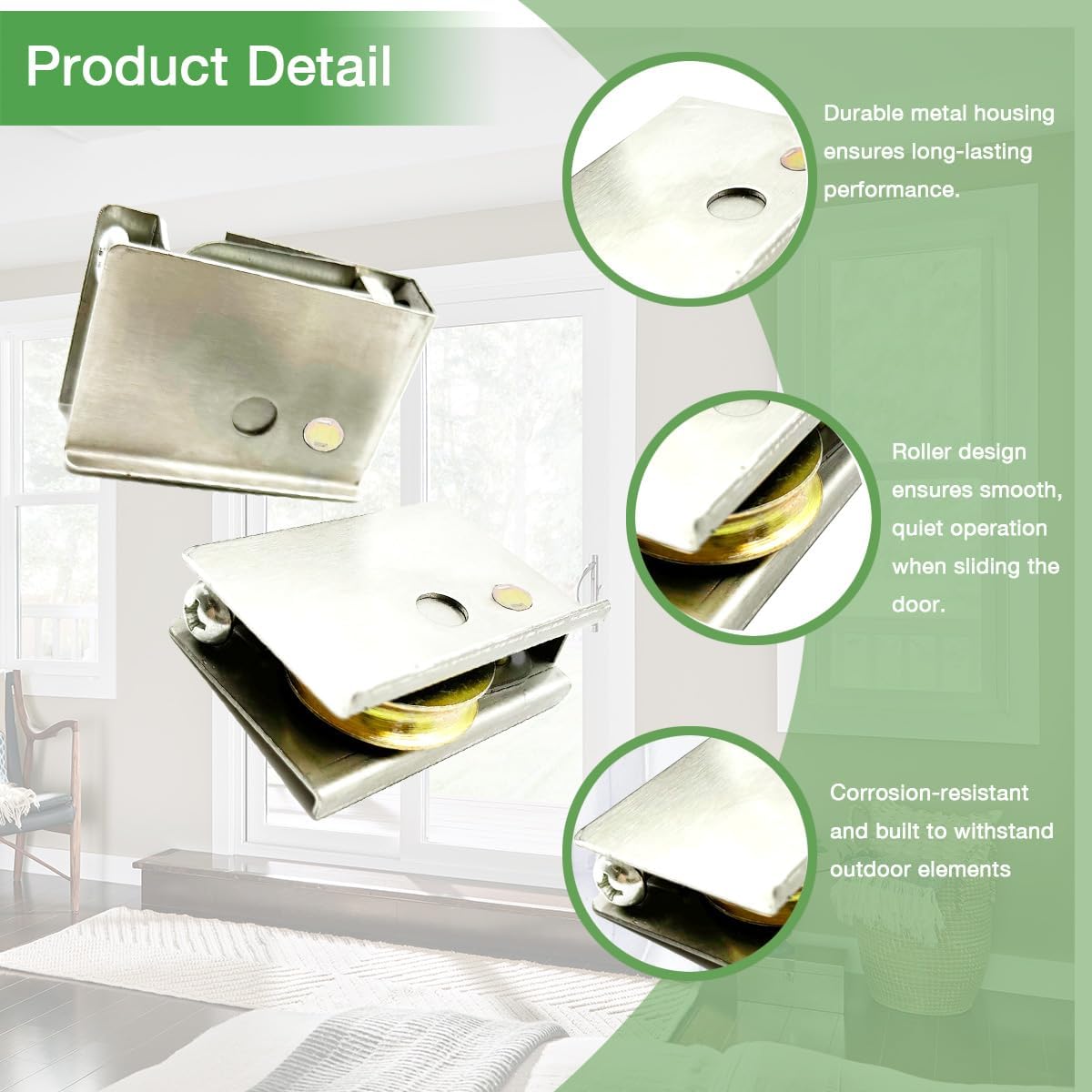 Rodillos puerta corrediza compatibles Pe-lla 1-1/2pulg