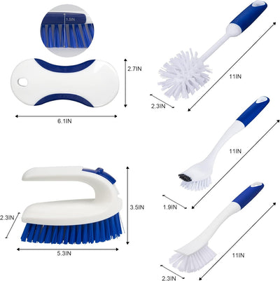 Set cepillos cocina con mango ergonómico para platos azul