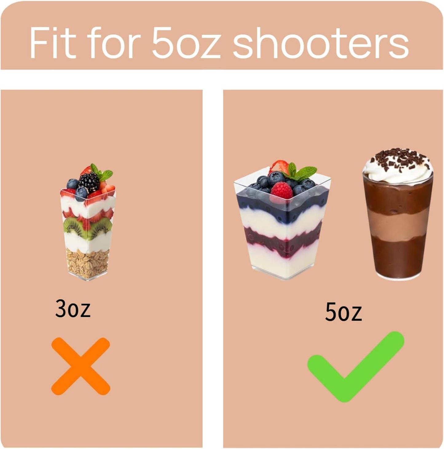 Cajas de tirador de postres paquete de 2 capacidad 12 unidades 5 oz