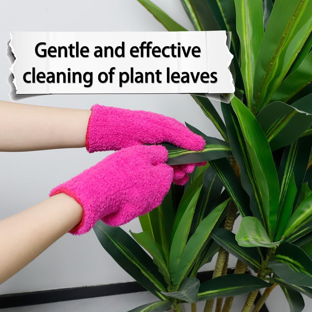 Guantes microfibra para limpieza polvo plantas