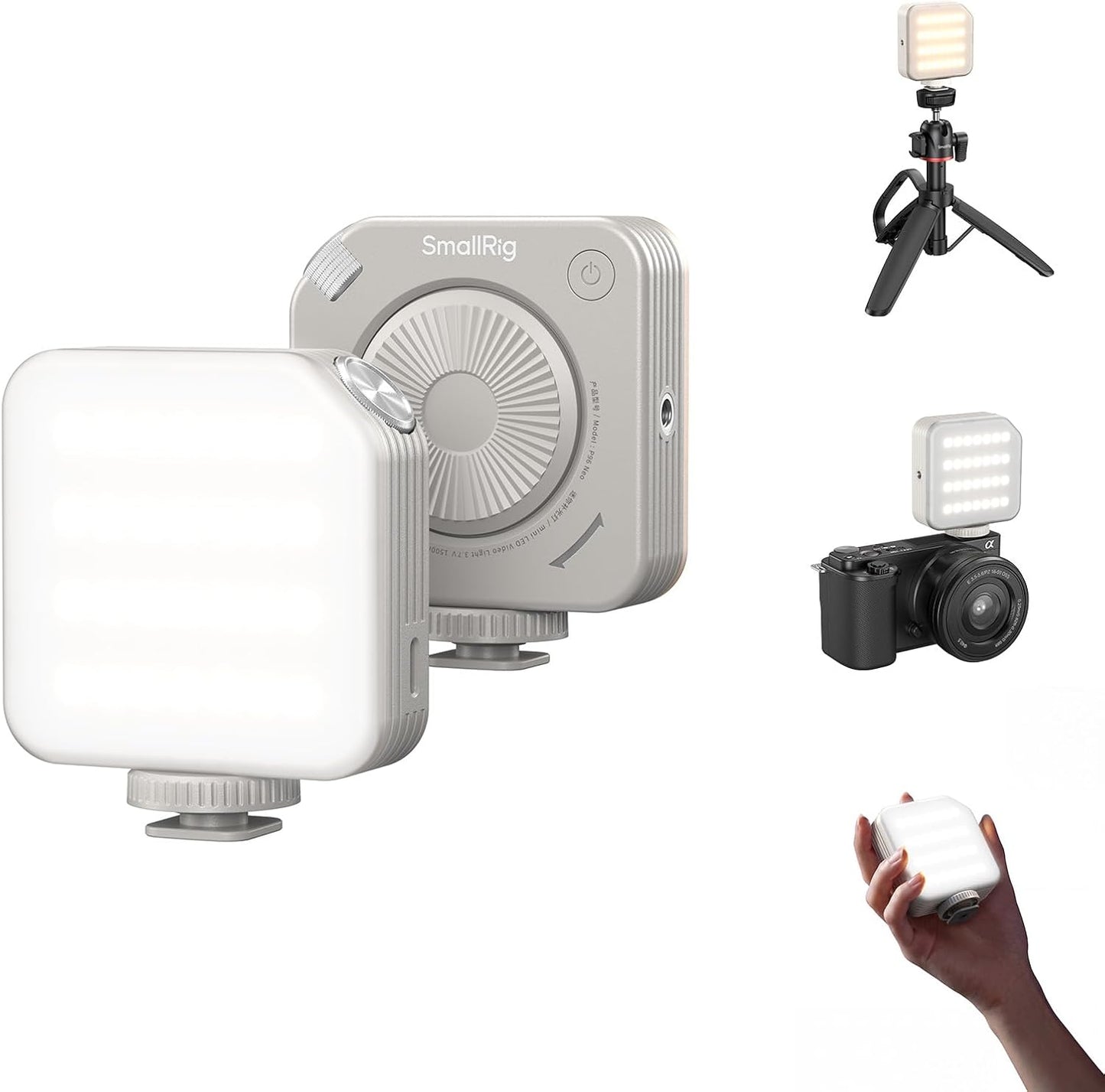 Luz LED portátil para cámara CRI95 gris