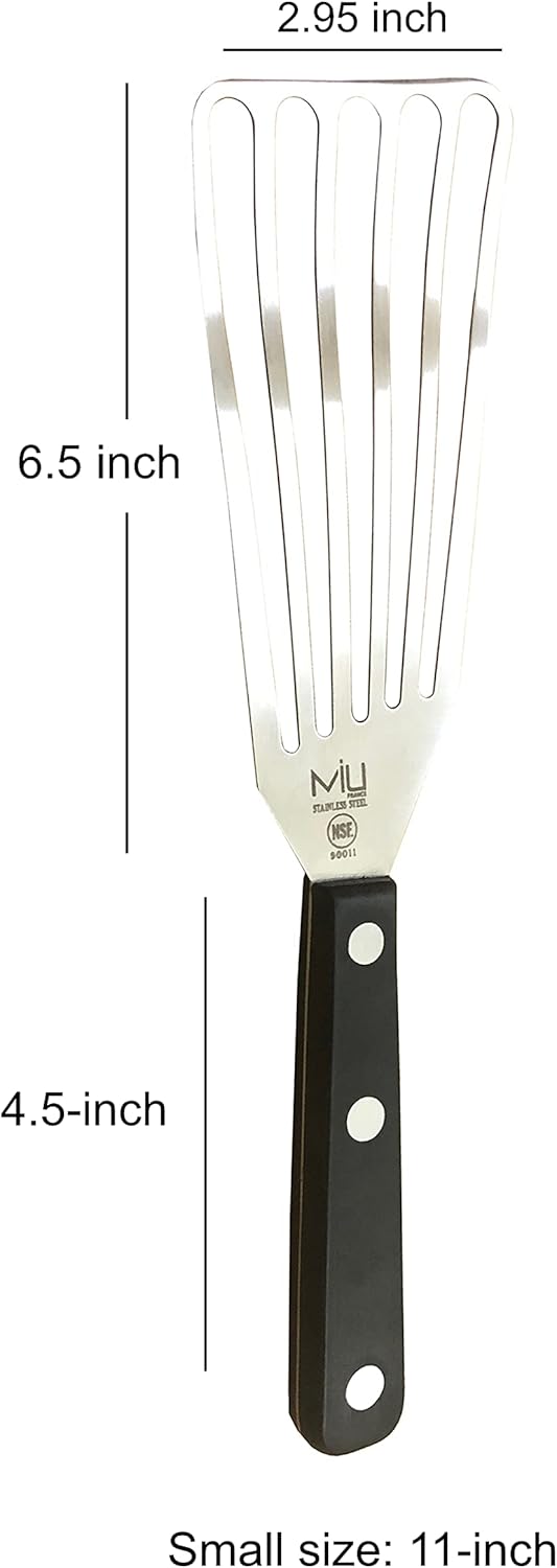 Espátula acero inox ranurada para sándwiches 11pulg