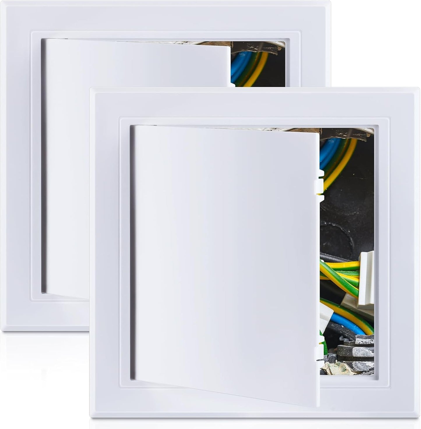 2 Paneles Acceso Fontanería Plástico 12x12pulg Cubierta PVC Blanco