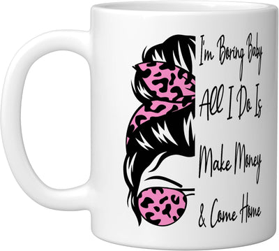 Taza de cerámica blanca divertida para bebé I'm Boring