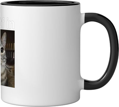 Taza Cerámica Lock TF In Cat Meme Negro/Blanco