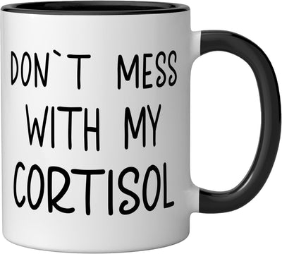 Taza cerámica nivel cortisol meme alta cita negro/blanco