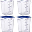Set 4 Contenedores Almacenamiento 22qt Plástico con Escala