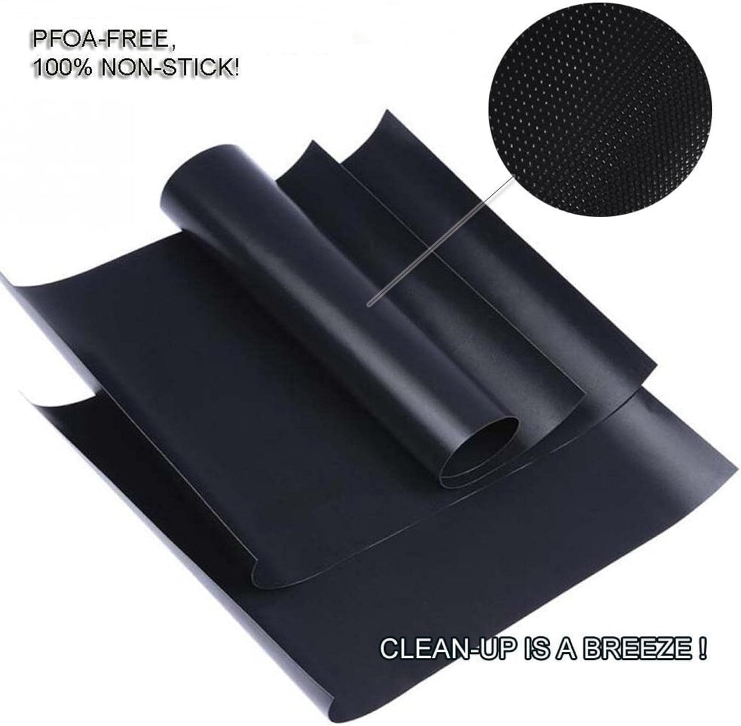 Set 6 Alfombrillas Parrilla Antiadherentes 23x16.5pulg Negro