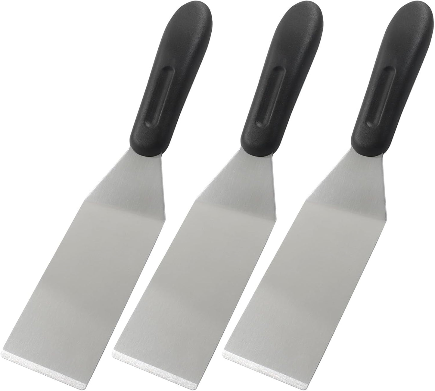3 Espátulas Acero Inox Mini para Hornear Panqueques