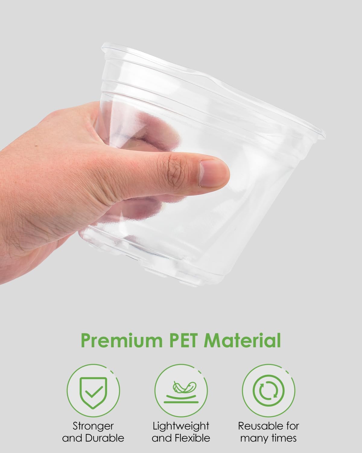 40 Macetas Plástico Reforzadas 6.5/5/4/3.5pulg Drenaje
