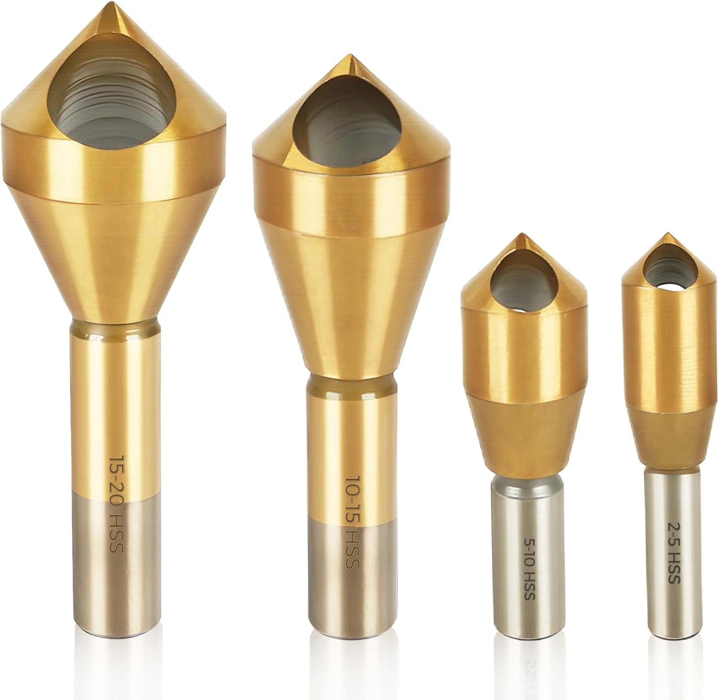 Set 4 Brocas Avellanadas 90 Grados para Madera y Metal SAE