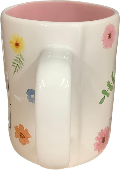Taza Café Diseño Floral y Botánico Interior Rosa