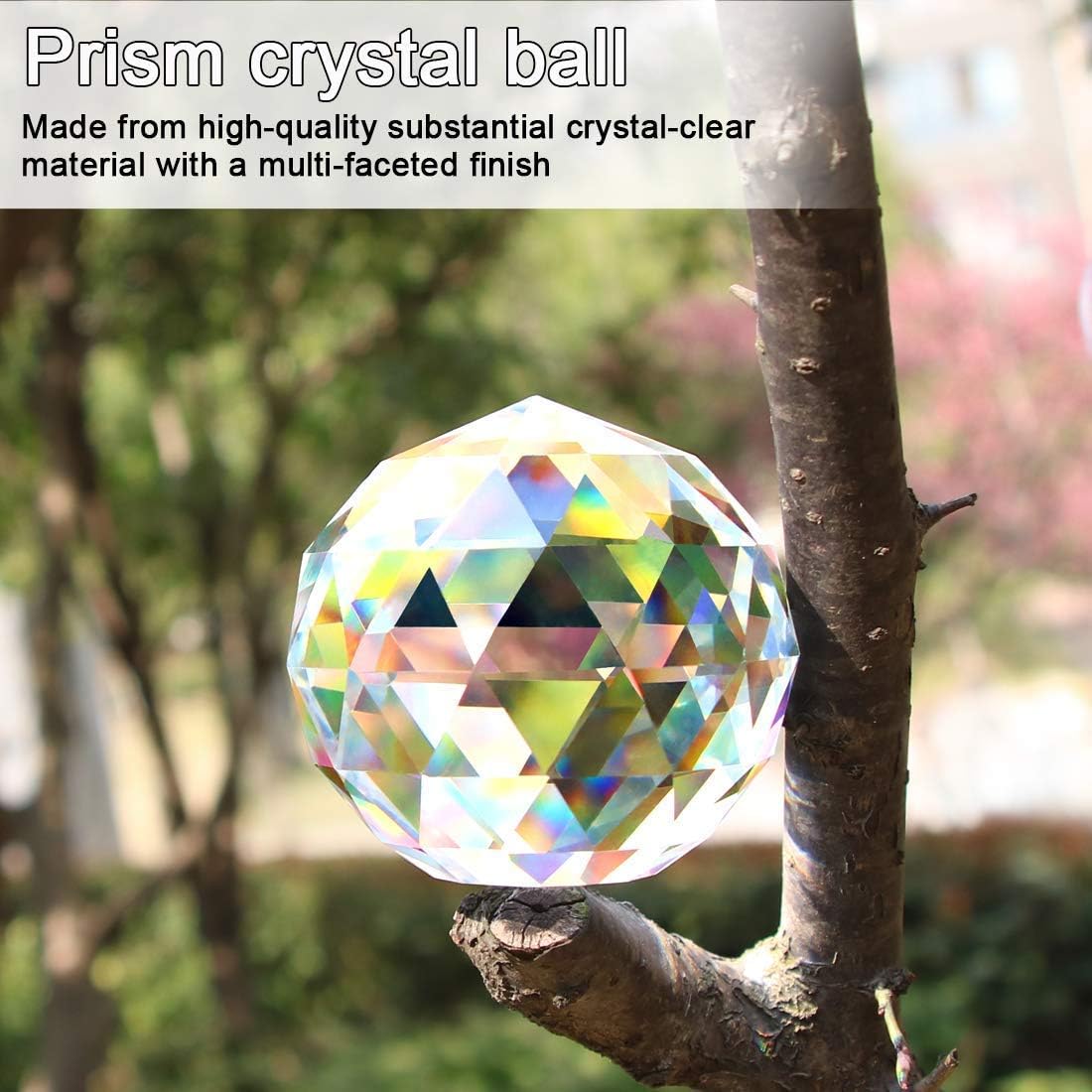 Bola atrapasoles prisma cristal transparente para ventana 3.15pulg