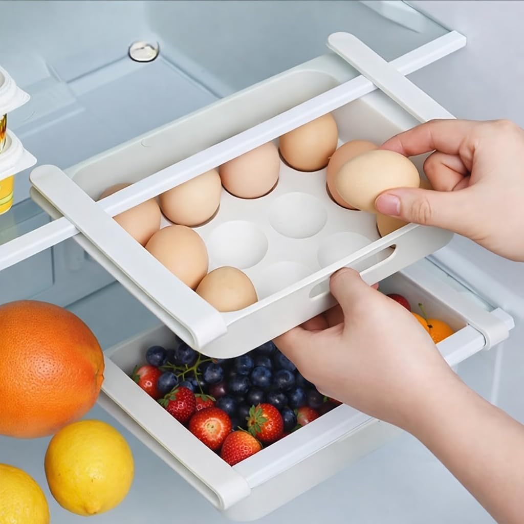 Cajón de almacenamiento de huevos ajustable para refrigerador
