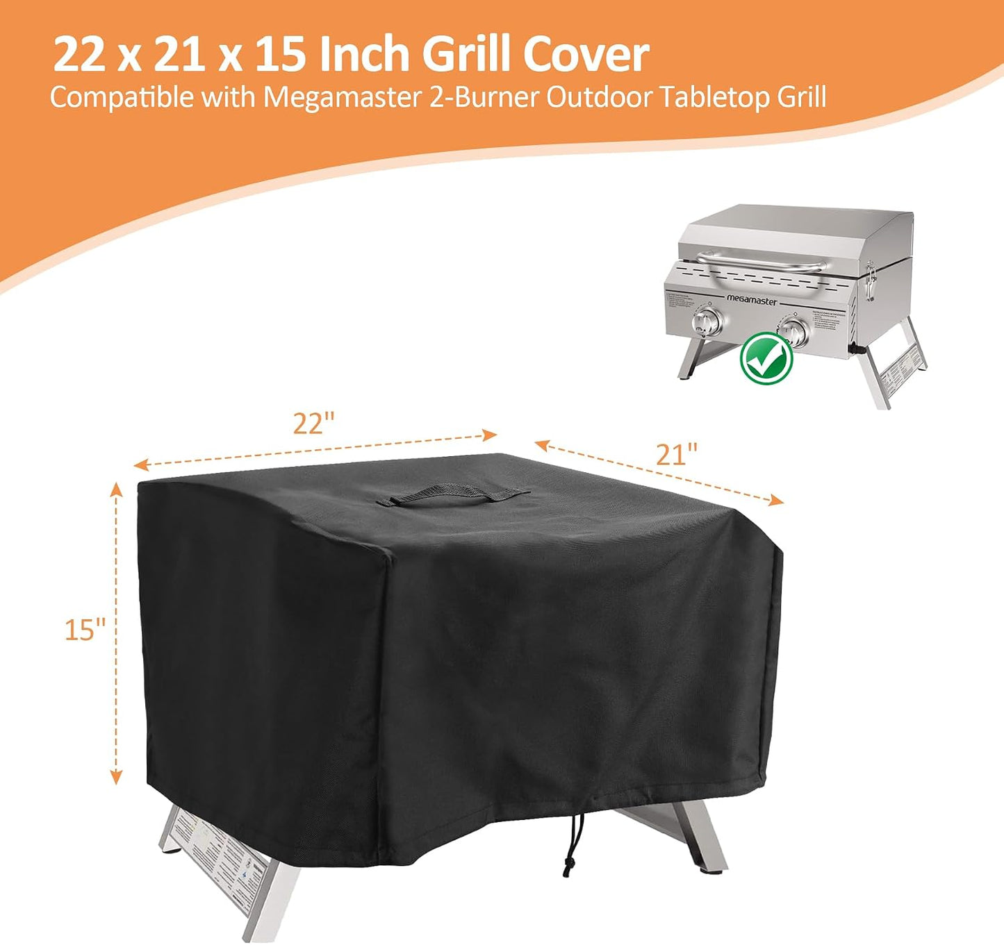 Cubierta parrilla mesa propano 22x21pulg impermeable