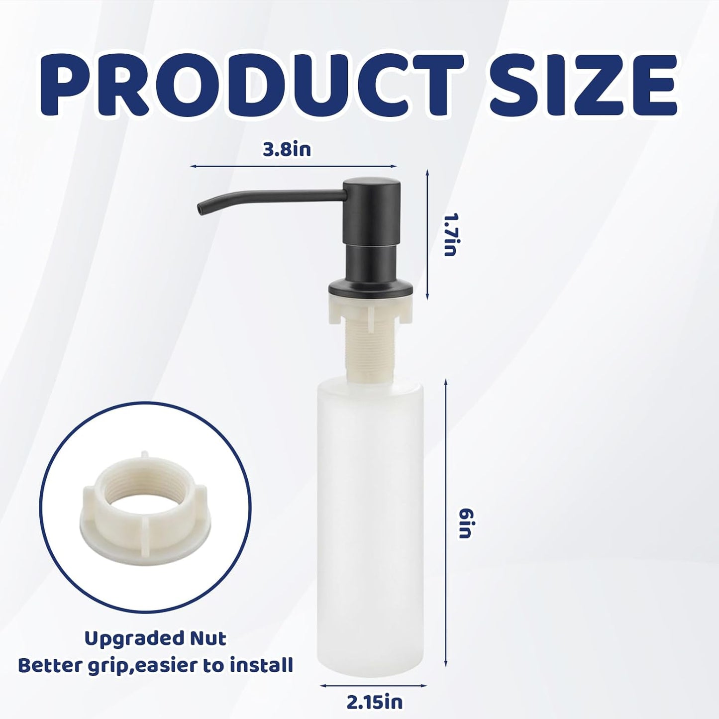 Dispensador Jabón Fregadero con Botella Recargable 10oz