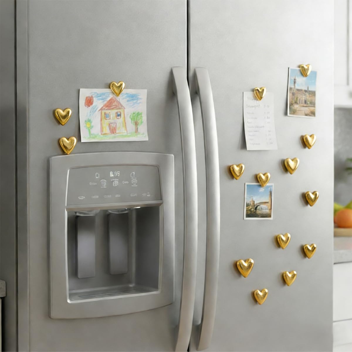 Juego de 28 imanes decorativos para nevera con diseño de corazón de amor