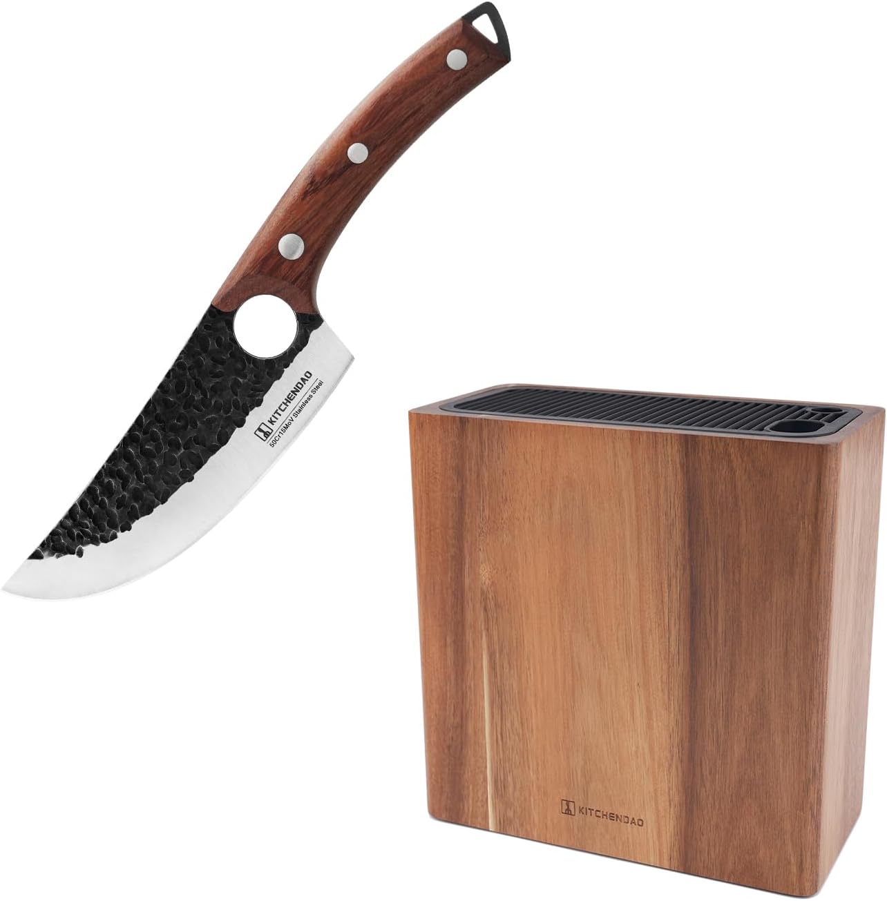 Bloque cuchillos acacia XL con cuchillo chef 6pulg