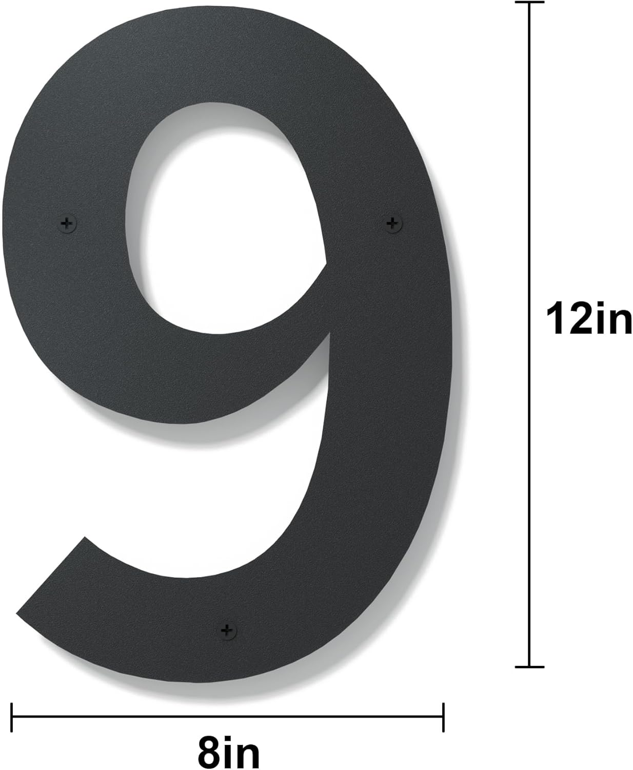 Placas números casa 12pulg negro metal antióxido