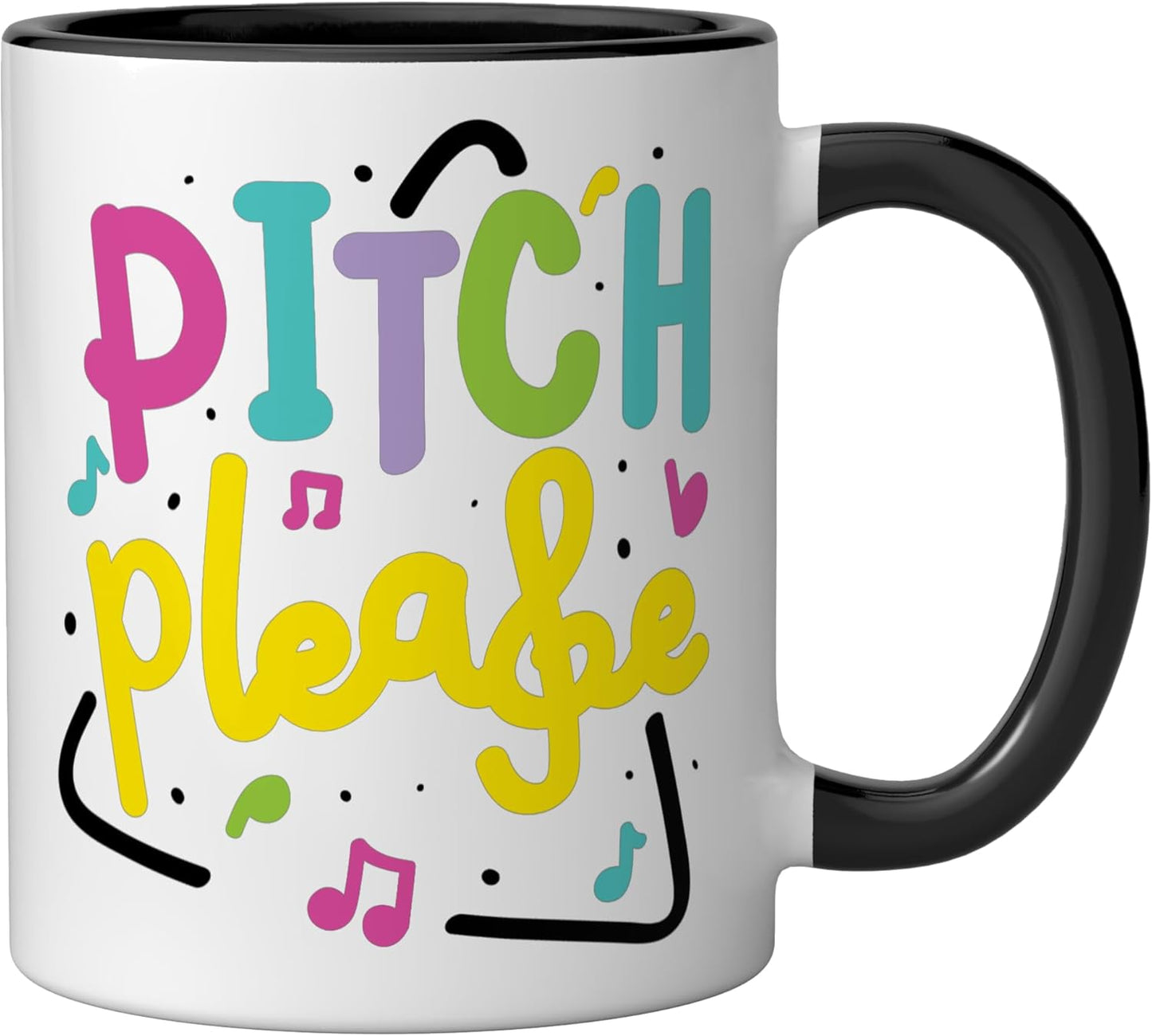 Taza Cerámica Coro Notas Musicales Negro/Blanco
