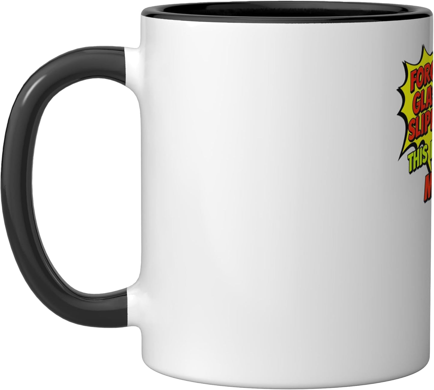 Taza retro Pop Art Princess motociclista negro/blanco